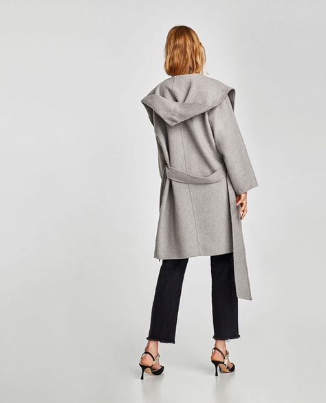 Image 6 of COAT WITH HOOD from Zara Normcore Style, Zara Coat, Artsy Style, Coat With Hood, Ethical Fashion Brands, Fashion Minimalist, Indie Fashion, Zara United States, Ethical Fashion