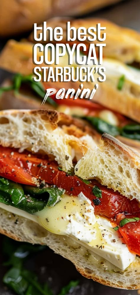 Copycat Starbucks Tomato Mozzarella Panini [40 Minutes] – Chasety Tomato Mozzarella Sandwich Starbucks, Tomato Mozzarella Pesto Panini, Starbucks Mozzarella Panini, Tomato And Mozzarella On Focaccia, Copycat Starbucks Tomato Mozzarella, Starbucks Tomato Mozzarella Focaccia, Starbucks Tomato Mozzarella Panini, Panini Recipes Vegetarian, Starbucks Panini