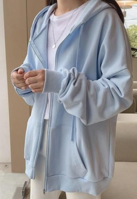 Blue Hoodie Outfit, Hoddies Outfits, Muslim Outfits Casual, Korean Casual Outfits, Tomboy Style Outfits, Easy Trendy Outfits, Blue Hoodie, Really Cute Outfits, Girls Fashion Clothes