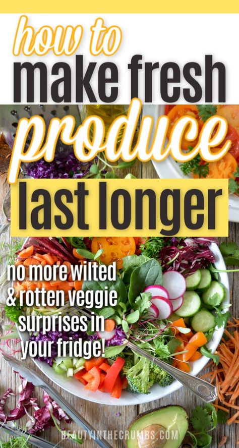 An easy guide to keep your produce and prepped veggies fresh for as long as possible. Learn how to keep chopped  vegetables fresh so you can meal plan like a boss! Plus tips for keeping your produce fresh longer and how to freeze them to get the best bang for your buck. Keep Produce Fresh, Frugal Kitchen, Chopped Vegetables, Vegetable Crisps, Frugal Mom, Sweet Potato Chili, Money Saving Meals, Veggie Tray, Waste Free