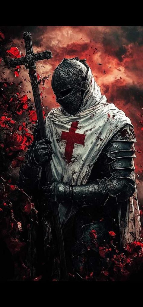 Crusader Wallpaper, Magic Oc, Warrior Paint, Templar Knight, Secret Warriors, Knight Tattoo, Knight Templar, Realistic Tattoo Sleeve, Crusader Knight