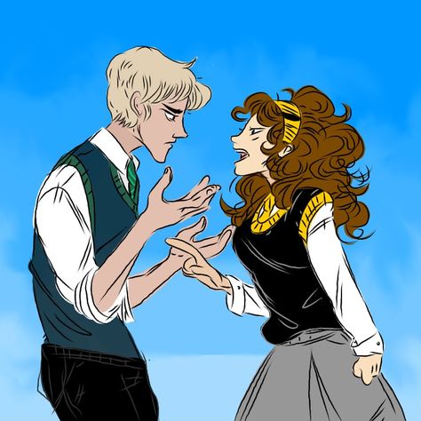 Draco y yo q soy hufflepuff 😅 Slytherin X Hufflepuff Fanart, Hufflepuff Fanart, Hufflepuff X Slytherin, Slytherin X Hufflepuff, Relationship Drawings, Harry Potter Toms, Friendship Art, Slytherin And Hufflepuff, Harry Potter Artwork