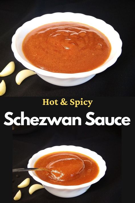 Schezwan Sauce Recipe, Chinese Sauce, Easy Sauce Recipe, Indo Chinese Recipes, Schezwan Sauce, Spicy Dipping Sauce, Chinese Recipe, Tomato Ketchup, Hot Spicy