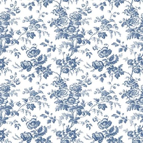 Kravet Design - W4243-5 | Kravet Toile Wallpaper, Floral Toile, York Wallpaper, Wallpaper For Sale, Blue Toile, Navy Wallpaper, York Wallcoverings, Motif Vintage, Blue And White Floral