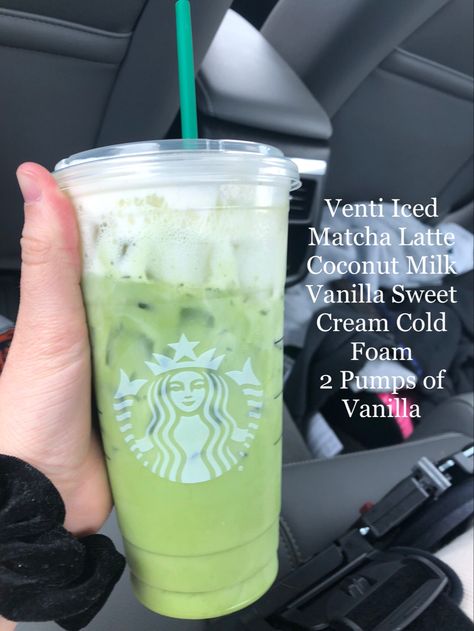 Matcha Starbucks Recipe, Green Drink Starbucks, Yummy Matcha Starbucks Drinks, Custom Starbucks Drinks Matcha, Green Drink From Starbucks, Starbucks Drinks To Try Matcha, Matcha Drinks Starbucks, Starbucks Drinks Matcha, Matcha Starbucks Drinks Order Sweet