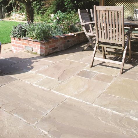 Global Stone York Green Paving Slabs | Paving Superstore Stone Patio Designs, Patio Paving, Patio Stone, Paving Ideas, Outdoor Paving, Stone Paving, Paving Design, Sandstone Paving, Walkway Design