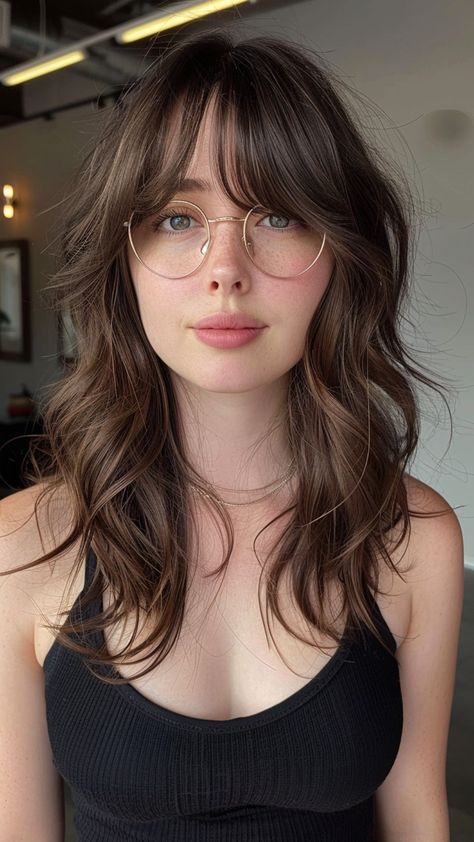 22 Options for Women with Small Foreheads Wispy Layers With Bangs, Haircut Bangs With Layers, Long Round Face Haircut, Small Round Face Hairstyles, Bangs Different Styles, Framing Bangs Medium Hair, Bangs For Small Face, Short Hair Styles For Round Faces With Bangs, Long Hair Bangs Square Face