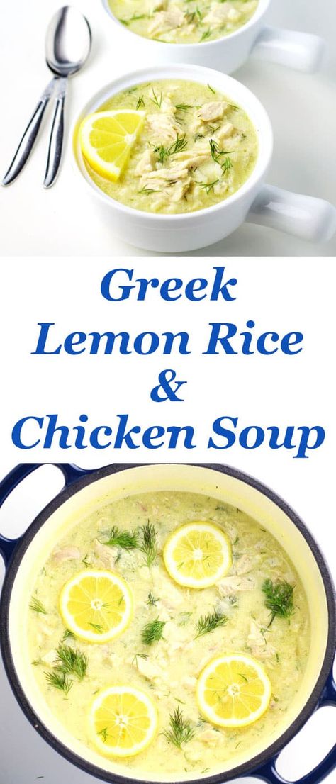 Avgolemono Sauce, Rice And Chicken Soup, Lemon Chicken Rice Soup, Greek Soup, Easy Soups To Make, Lemon Chicken Rice, Lemon Rice Soup, Greek Lemon Rice, Avgolemono Soup