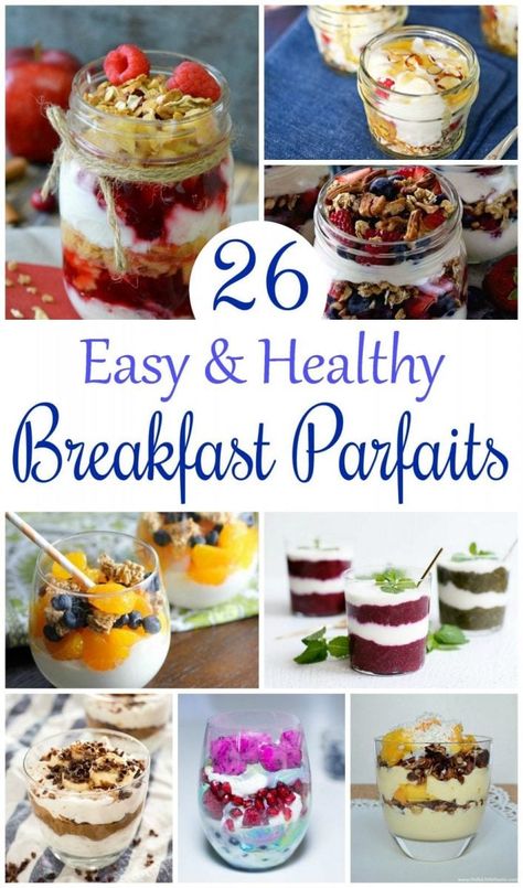 26 Easy Breakfast Parfaits Parfait Breakfast Healthy, Breakfast Parfaits Make Ahead, Make Ahead Breakfast Meal Prep, Easy Breakfast Parfait, Make Ahead Parfait Cups, Breakfast Parfait Healthy, Easy Fruit Parfait Recipes, Breakfast In A Jar Make Ahead, Breakfast Parfait Recipes Make Ahead