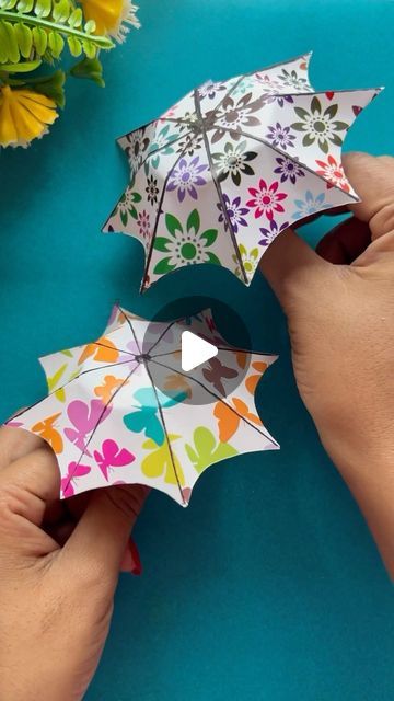 Paper Craft Umbrella, Mini Umbrella Diy, Umbrella Diy Craft, Umbrella Activities, Umbrella With Paper, Umbrella Craft For Kids, Paper Umbrella Craft, Umbrella For Kids, Diy Umbrella