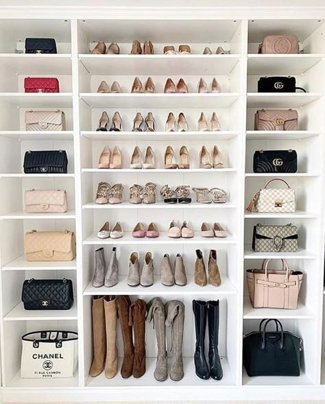 Luxury Closets, Closet Shoe Storage, Dream Closet Design, Walk In Closet Design, Walking Closet, Closet Renovation, Closet Layout, Wardrobe Room, Closet Decor