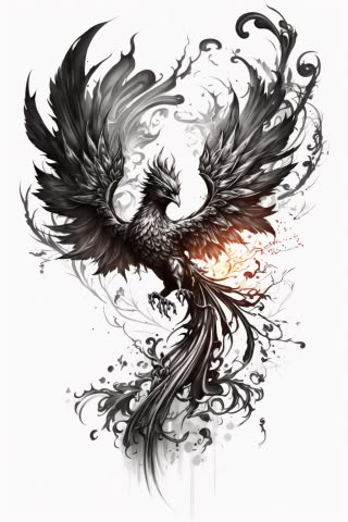 Ideas tattoo for woman Phoenix Tattoo Harry Potter, Rising Phoenix Tattoo Feminine Back, Phoenix Tattoo Design For Women, Rising Tattoo, Phoenix Tattoo Men, Phoenix Tattoo Sleeve, Phoenix Back Tattoo, Phoenix Tattoo For Men, Japanese Phoenix Tattoo