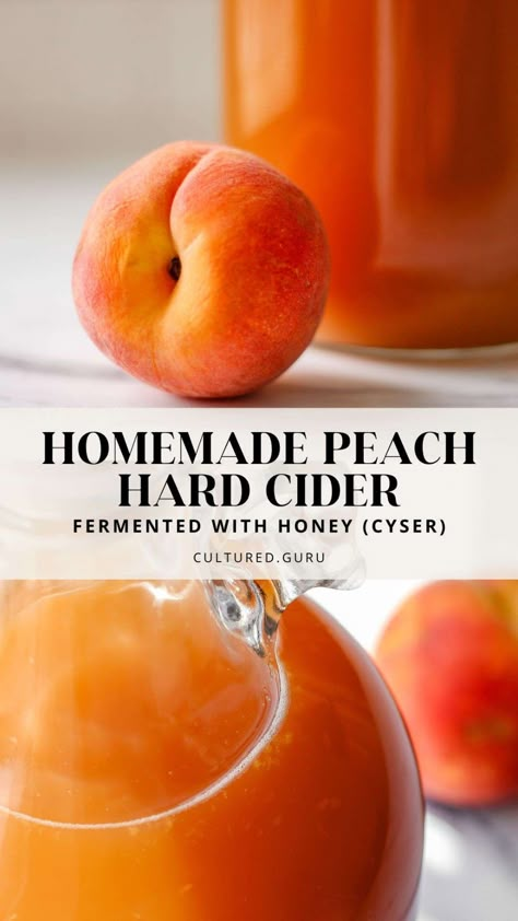 Melomel Recipe, Homemade Brandy Recipes, Peach Cider Cocktail, Peach Cider Recipe, How To Make Peach Tea, Peach Liqueur Recipe, Honey Liqueur Recipe, Cyser Mead Recipe, Homemade Peach Tea