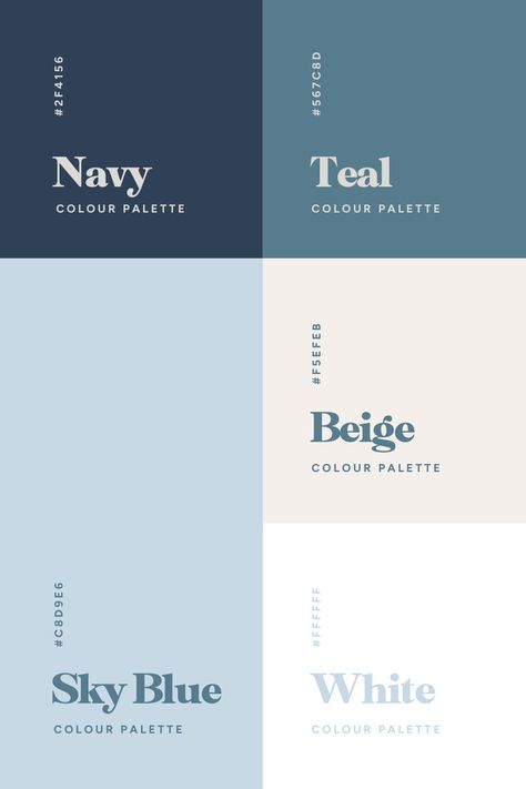 Love this light & calm blue website color palette for an psychologist! Click to see the perfect mix of modern & feminine tones for your next project! #websitedesign #colorpalette #inspiration ✨ Color Palette 2 Colors, Color Tones, Modern Colour Pallete, Light Colours, Cool Toned Palette, Blue Color Palette Aesthetic, Light Palette, Light Blue Pallet, Light Shades Of Blue