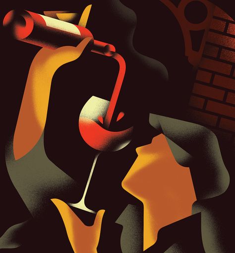 Vintage Poster Graphic Design, Mads Berg, Field Illustration, Wine Illustration, Art Deco Illustrations, Wine Book, Art Deco Inspiration, Wine Event, Art Deco Illustration