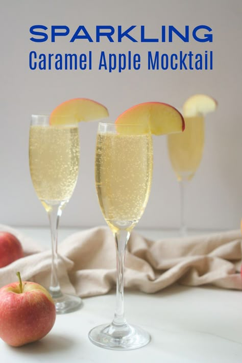 Winter Drink Recipes Non Alcoholic, Thanksgiving Kid Drinks, Apple Juice Mocktail Recipe, Apple Mocktail, Apple Juice Cocktail, Non Alcoholic Champagne, Best Non Alcoholic Drinks, Easy Mocktails, Nonalcoholic Drinks