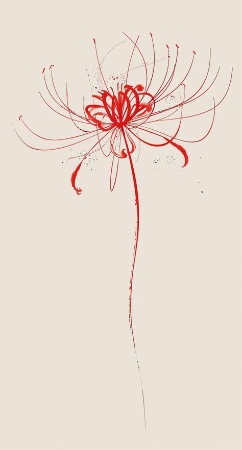 Creative vision guided by ThetaCursed, License: CC BY-NC 4.0 Red Spider Lily Illustration, Spider Lily Sketch, Red Spider Lily Drawing, Spider Lily Drawing, Lilies Drawing, Possible Tattoo, Japan Flower, Red Spider Lily, Lilly Flower