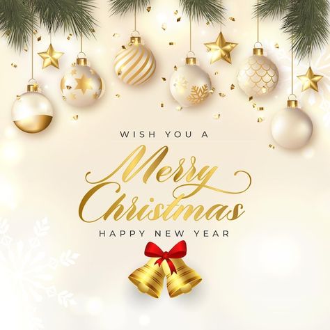 Merry christmas and new year with jingle... | Premium Vector #Freepik #vector #christmas #greeting #new-year #xmas Xmas And New Year Greetings, Merry Christmas And New Year Wishes, Merry Christmas Elegant, Merry Christmas Free Download Gif, Merry Xmas And Happy New Year, Christmas Greeting Card Design Ideas, Merry Christmas Greetings Cards Design, Merry Christmas And Happy New Year Images, Christmas Day Creative Ads