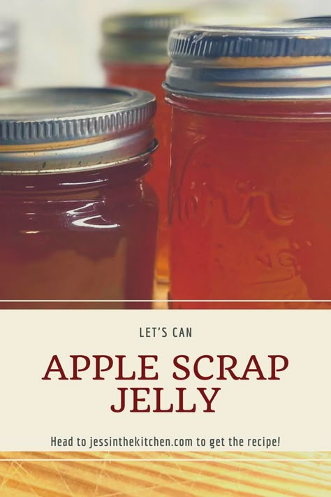 Apple Scrap Jelly Recipe With Pectin, Apple Pear Jelly, Small Batch Apple Scrap Jelly, Apple Jelly From Scraps, Apple Scraps Jelly, Apple Peel Jelly Recipe Canning, Apple Scrap Jelly With Pectin, Apple Scrap Recipes, Apple Scrap Jelly Recipe Canning