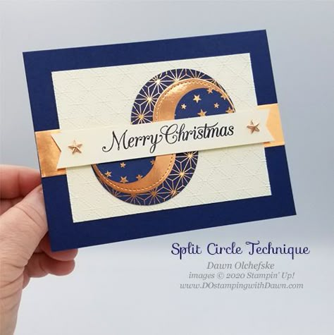 Circle Cards, Scrap Cards, Homemade Christmas Cards, Stampin Up Christmas Cards, Christmas Card Crafts, Shaped Cards, Stampin Up Christmas, Card Techniques, Diy Christmas Cards