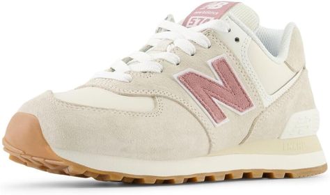 Amazon.com | New Balance Women's 574 V2 All Day Sneaker, Linen/Rosewood, 6.5 | Fashion Sneakers New Balance Store, New Balance Style, New Balance Womens, Lifestyle Sneakers, Lace Accessories, Women Lifestyle, New Balance Women, Girls Sandals, New Balance Shoes