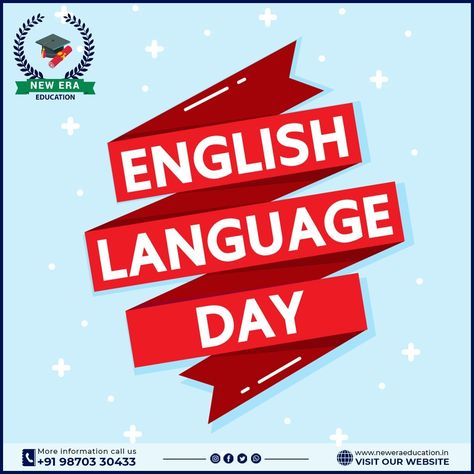 English Language Day Education Illustration, English Day, Ribbon Vector, Kindergarten Curriculum, Technology Logo, Innovation Technology, Red Ribbon, English Language, Vector Design