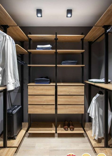 Small Closet Door Ideas, Industrial Closet, Walking Closet, Closet Design Layout, Closet Layout, Open Closet, Closet Decor, Closet Remodel, Smart Home Design