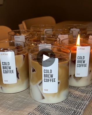 Making iced coffee candles | These look so tasty 😂 | By LADbibleFacebook How To Make Coffee Candles, Iced Coffee Candle Diy, Coffee Candle Ideas, Tea Candles Ideas, Candle Making Business Ideas, Coffee Candle Diy, Iced Coffee Candle, Making Iced Coffee, Diy Iced Coffee