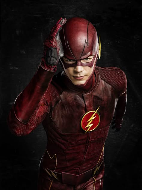 Oliver Queen isn’t the only hero sporting a new suit this fall.  The Flash’s Barry Allen (Grant Gustin) is also getting an upgrade to a new suit that features the Flash emblem with a gold lightning bolt and a white background, making his garb closer to the traditional suit from the comics. Check out the costume: The Flash Season 2, Flash Superhero, Jay Garrick, Flash Costume, Spiderman Wallpaper, Flash And Arrow, Flash Barry Allen, Team Flash, The Flash Grant Gustin