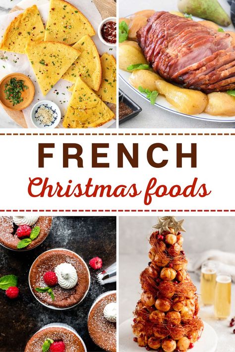 French Christmas Food Recipes French Themed Food Ideas, French Christmas Table Settings, French Christmas Food Traditional, European Christmas Recipes, Elegant Christmas Food, French Christmas Table, Christmas Dinner Around The World, French Thanksgiving Recipes, Christmas Themed Recipes