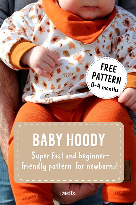 Hoodie Sewing Pattern Free, Hoodie Sewing Pattern, 4 Month Baby, Fleece Patterns, Hoodie Pattern, Baby Hoodie, Baby Sewing Projects, Baby Sewing Patterns, Baby Diy