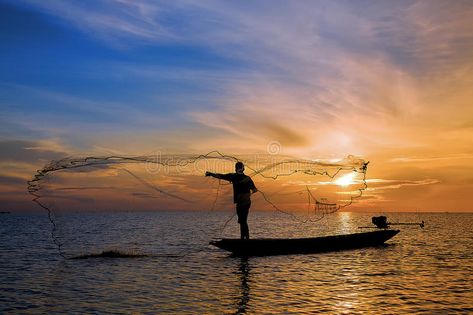 Old Fisherman Aesthetic, Fisherman Throwing Net, 1800s Fisherman, Old Fisherman Painting, Old Fisherman, Brochure Template Psd, Beautiful Sunrise, Stock Images, It Cast