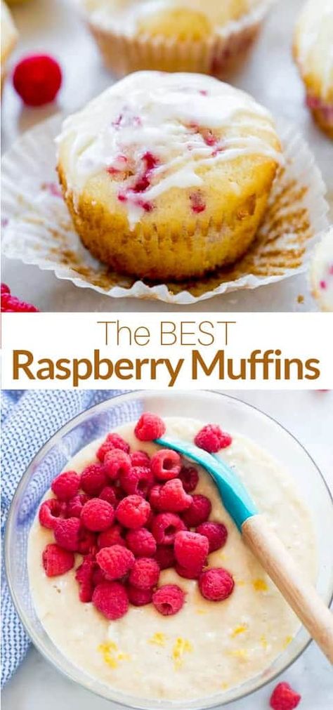 Delicious fluffy and moist Raspberry Muffins made with fresh or frozen raspberries, a hint of lemon, and a simple glaze on top. via @betrfromscratch Lemon Peel Uses, Raspberry Muffin Recipes, Raspberry Bread, Lemon Raspberry Muffins, Benefits Of Lemon Water, Raspberry Desserts, Tastes Better From Scratch, Benefits Of Lemon, Raspberry Muffins