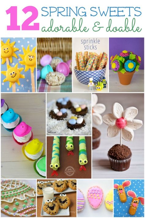 20 Adorable (and Doable) Spring Treats for Kids Spring Treats For Kids, Preschool Food Activities, Easy Spring Treats, Kids Easter Ideas, Spring Sweets, April Holidays, Easter Egg Treats, Preschool Food, Math Art Projects