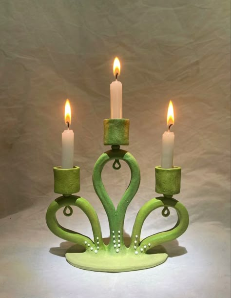 Candlestick Clay Diy, Ceramic Candelabra Centerpiece, Candle Holder Ceramics, Diy Candlestick Holders, Wheel Pottery Ideas, Ceramic Candle Holders Ideas, Ceramic Handbuilding, Clay Candle Holders, Ceramic Designs