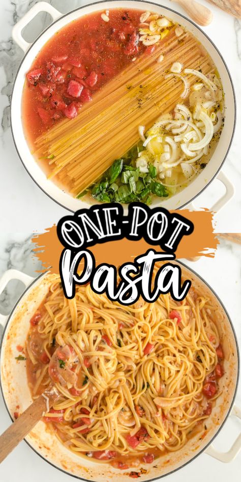 Cheesy One Pot Pasta, Pasta Meal Ideas For Dinner, Best One Pot Pasta Recipes, One Pot Greek Pasta, One Pot Wonder Pasta, Pasta Dishes Recipes Vegetarian, All In One Pot Pasta, Simple One Pot Dinners, One Pan Chicken Pasta Recipes