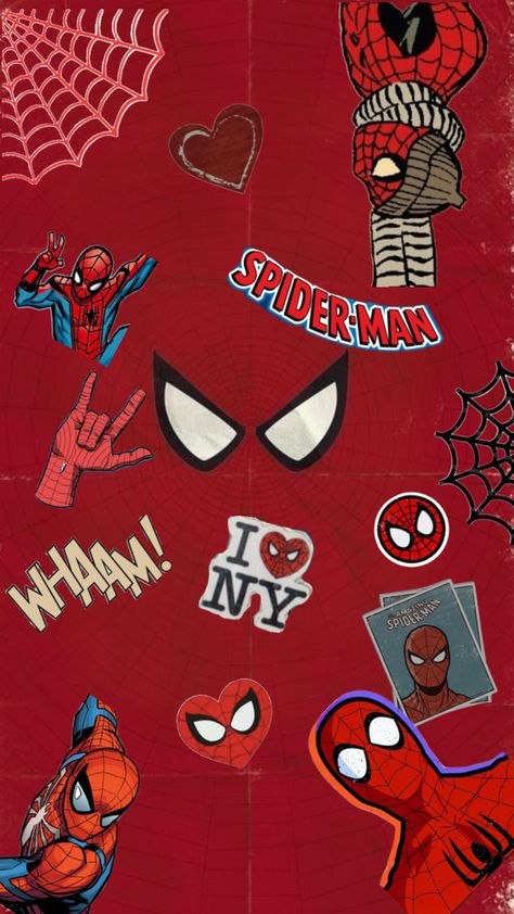 Phone Backgrounds Spiderman, Spiderman Theme Phone, Spiderman Themed Wallpaper, Cute Spider-man Widgets, Spiderman Collage Wallpaper, Spiderman Gwen, Spiderman Room Decor, Spiderman Room, Bunny Nails