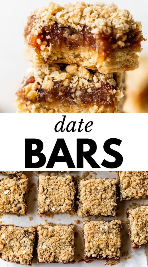 Date Crumble Bars, Date Squares Old Fashioned Newfoundland, Fruit Oat Bars, Coconut Date Bars, Dates Baking Recipes, Protein Date Bar, Date And Oat Bars, Date Squares Healthy, Homemade Date Bars