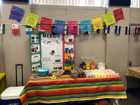 Mexico Booth Ideas, Mexico World Thinking Day Girl Scouts, Mexico Project Ideas, World Thinking Day Mexico, School Fair Booth Ideas, Mexico Poster Board Project, Booth Ideas For School Fair, World Thinking Day 2023, Fun Facts About Mexico