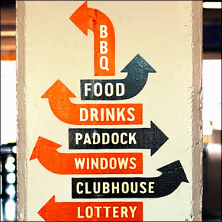 Wayfinding: Retail and Otherwise – Portland Meadows Example Signage And Wayfinding, Wayfinding Signs, Directional Signage, Retail Signage, Way Finding, Signage Ideas, Wayfinding Design, Environmental Graphic Design, Signage Wayfinding