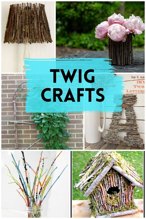 Recycle and Upcycle all those fallen twigs and branches from your yard to create wonderful home decor items and crafts. Crafts Using Outdoor Materials, Pine Tree Crafts Branches, Diy With Branches, Twig Sculpture Diy, Crafts Using Sticks, Crafts With Nature Materials, Diy Twig Decor, Craft Stick Crafts Diy Projects, Twig Crafts Diy