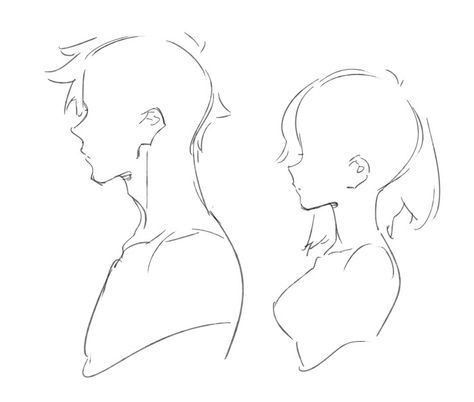 Face Reference side view Male female Male Sketches, Faces Male, Sketches Drawing, Profile Drawing, Drawing Faces, Body Reference Drawing, 캐릭터 드로잉, Figure Drawing Reference, Side Profile