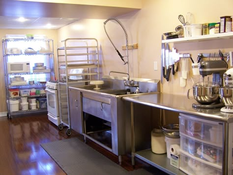 My cake kitchen | It doesn't look always this organized :o) | Beth | Flickr Small Bakery Setup, Small Bakery Setup Ideas, Small Home Bakery Kitchen Design, She Shed Bakery, Cake Shop Design Interior Small Bakery, Small Bakery Kitchen Layout, Small Commercial Kitchen Design, Bakery Kitchen Design, Small Commercial Kitchen