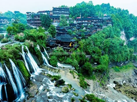 Furong Town - Hibiscus Town | Tour Furong Ancient Town, Zhangjiajie, Hunan, China Avatar Mountains, Magical Waterfall, Japanese Mountains, Short Bus, Zhangjiajie, Hunan China, Feudal Japan, Location Inspiration, Mountain Village