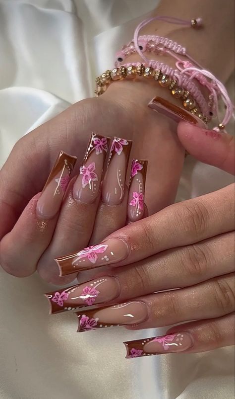 Latina Nails, Girly Acrylic Nails, Glow Nails, Classy Acrylic Nails, Dope Nail Designs, Long Acrylic Nails Coffin, Long Square Acrylic Nails, Unique Acrylic Nails, Bling Acrylic Nails