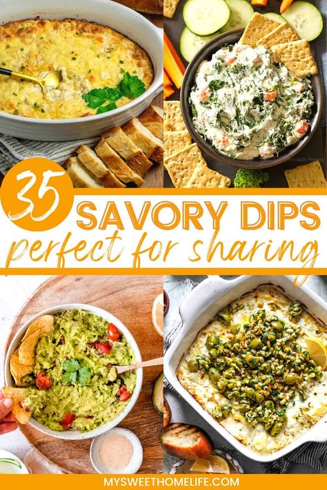 Get ready to dip into a snacking sensation that's perfect for every celebration. These savory party dip recipes are perfect for game day dips, tailgating, holiday dips, or parties. Easy Savory Dip Recipes, Lunch Dip Recipes, Savory Dip Ideas, Holiday Savory Dips, Small Batch Dip Recipes, Party Spreads Appetizers, Great Dip Recipes, Best Party Dips Football Season, Healthy Homemade Dips