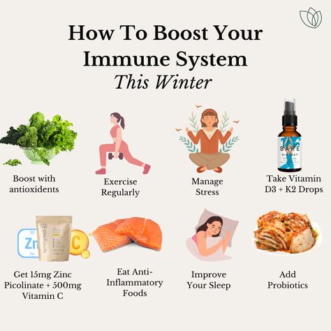 Best Foods For Immune System, Seasonal Witchcraft, Winter Vitamins, Winter Self Care, How To Boost Your Immune System, Anti Inflamatory, Inflammation Recipes, Pre K Teacher, Immune System Boosters