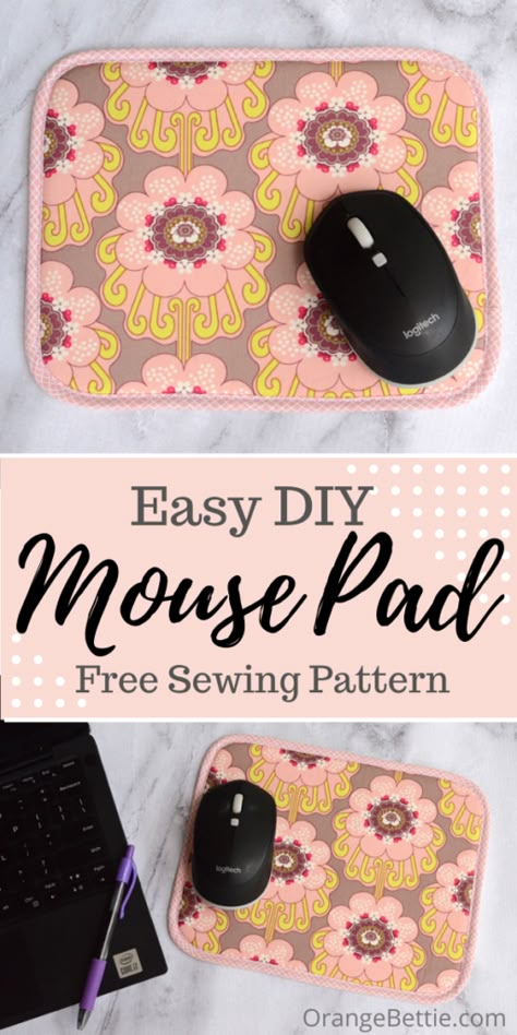 Easy DIY Mouse Pad – Free Sewing Pattern Diy Mouse Pad, Christmas Cricut Ideas, Easy Sewing Patterns Free, Diy Mouse, Fabric Mouse, Free Sewing Tutorials, Zipper Pencil Case, Sewing To Sell, Sewing Projects Free