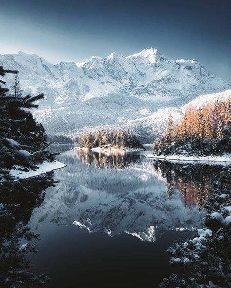 Eibsee Germany, Lake Eibsee, Adventure Nature, Design Aesthetics, Snow Ice, Canvas Acrylic, Photography Beautiful, Beautiful Lakes, Wanderlust Travel