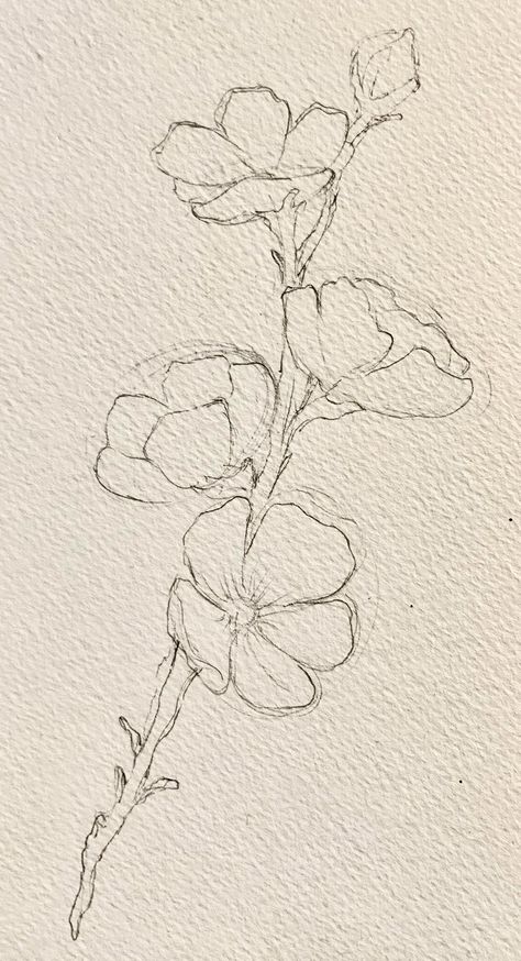 Flowers How To Draw, Sketch Book Ideas Flowers, Drawing Ideas On Wood, Flower Small Drawing, Drawing Inspo Flowers, Shaded Drawings Pencil Easy, Natural Form Drawing Ideas, Baby's Breath Flower Drawing, Flower Contour Drawing